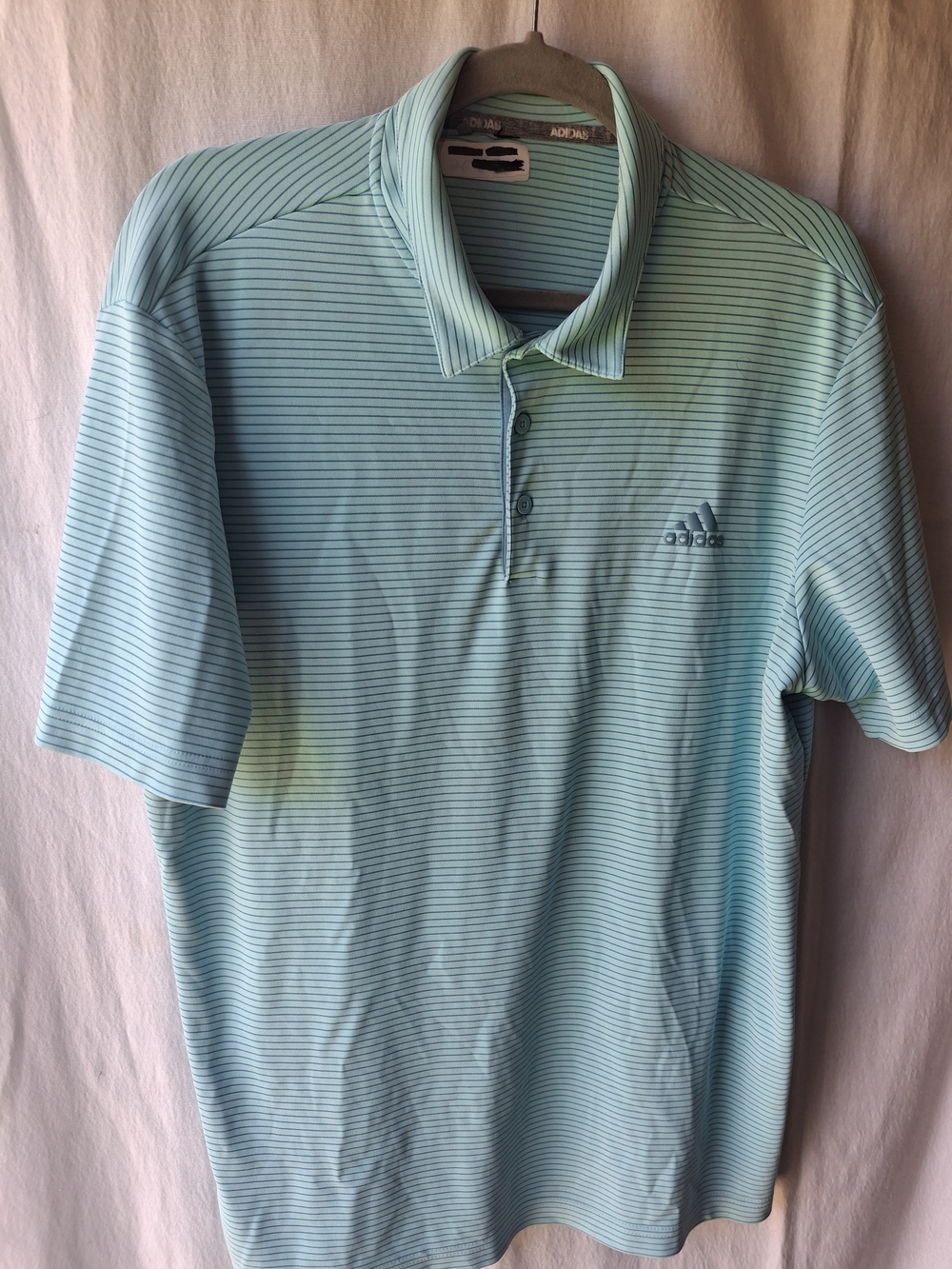 Adidas Men’s Light Blue Striped Polo Shirt